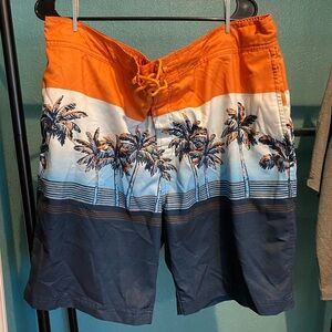 Bass Pro Shops Sunset Palm Print Swim Trunks | Men | XL